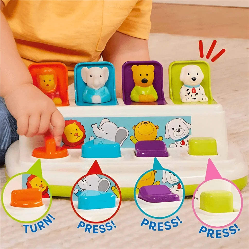 Kids Developmental Toy With Animals, Buttons, Shapes & Colors
