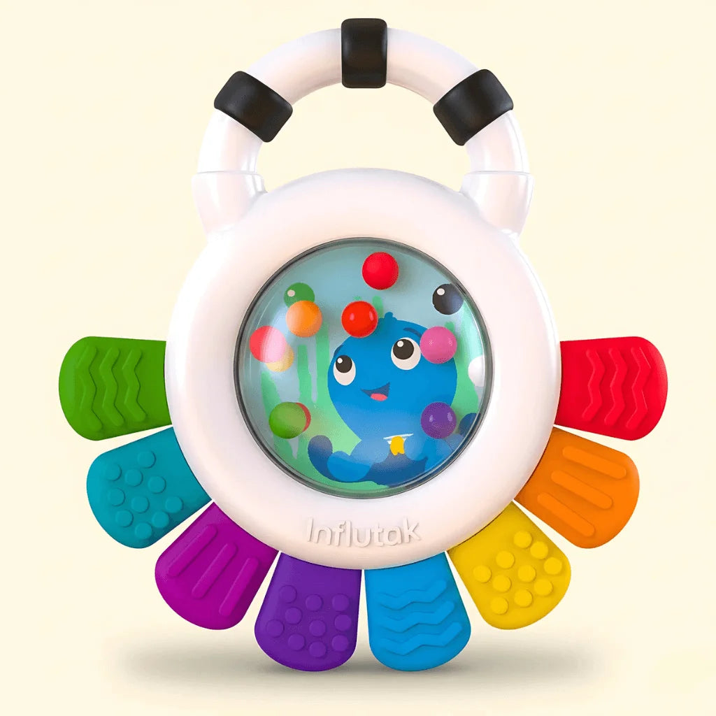 Sensory Rattle & Teether Toy BPA-Free, Multi-Textured & Chillable