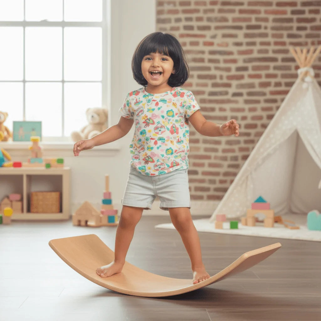 Montessori Wobble Board for Kids Balancing, Active Play, Core Strength & Imaginative Learning | Max Load 120 KG