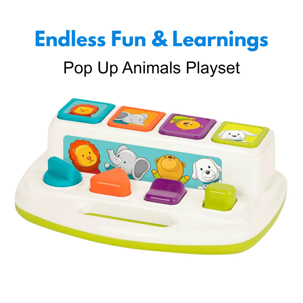 Kids Developmental Toy With Animals, Buttons, Shapes & Colors