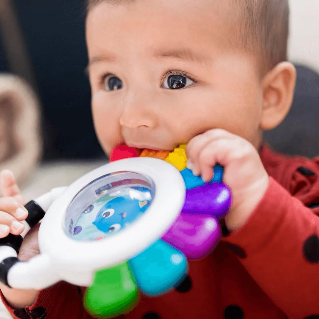 Sensory Rattle & Teether Toy BPA-Free, Multi-Textured & Chillable