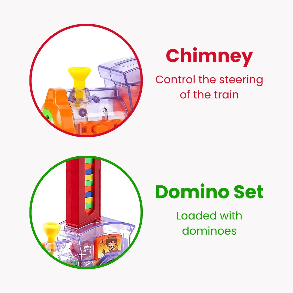 Domino Electric Train For Kids STEM Learning, Motor Skills With Fun Game Play Set