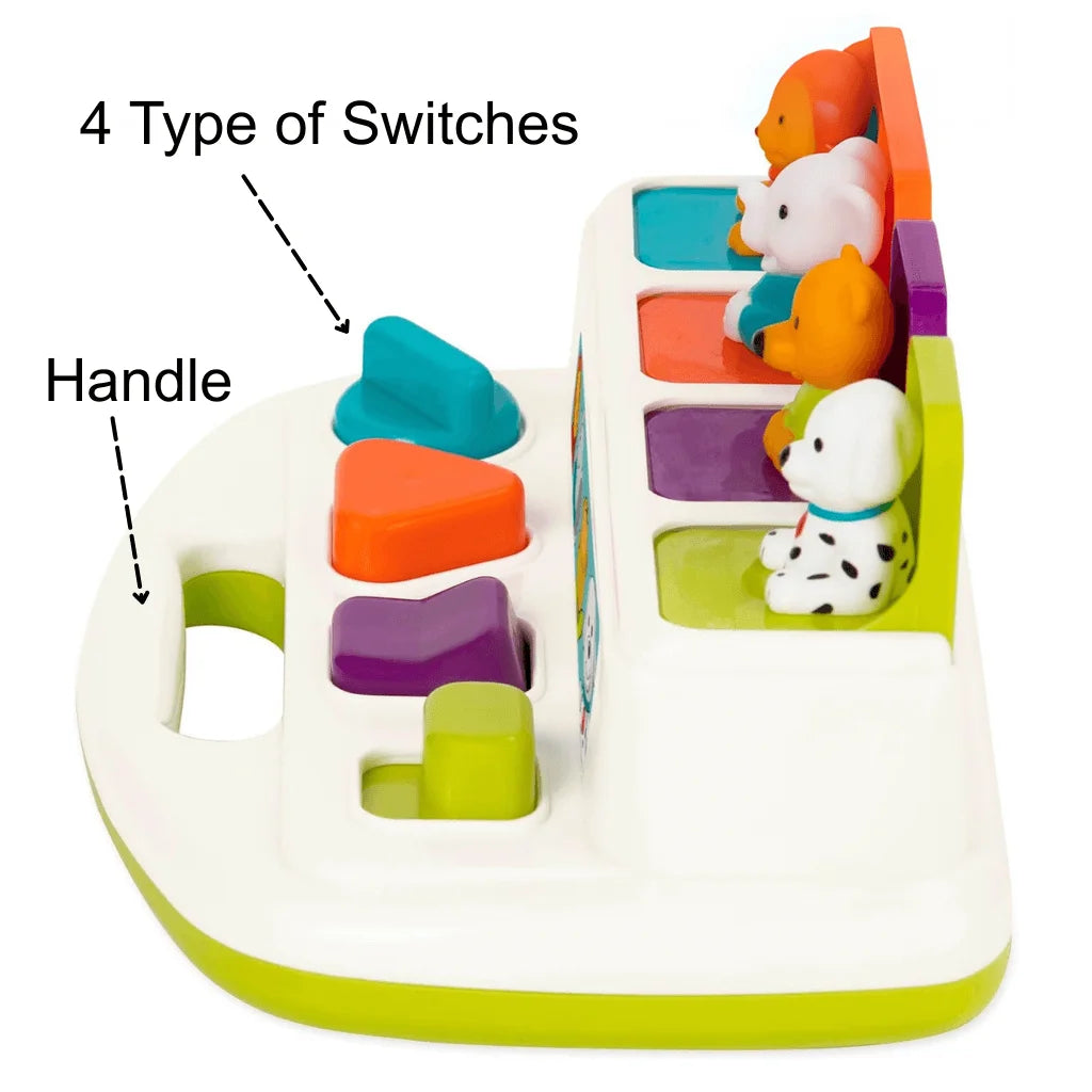 Kids Developmental Toy With Animals, Buttons, Shapes & Colors