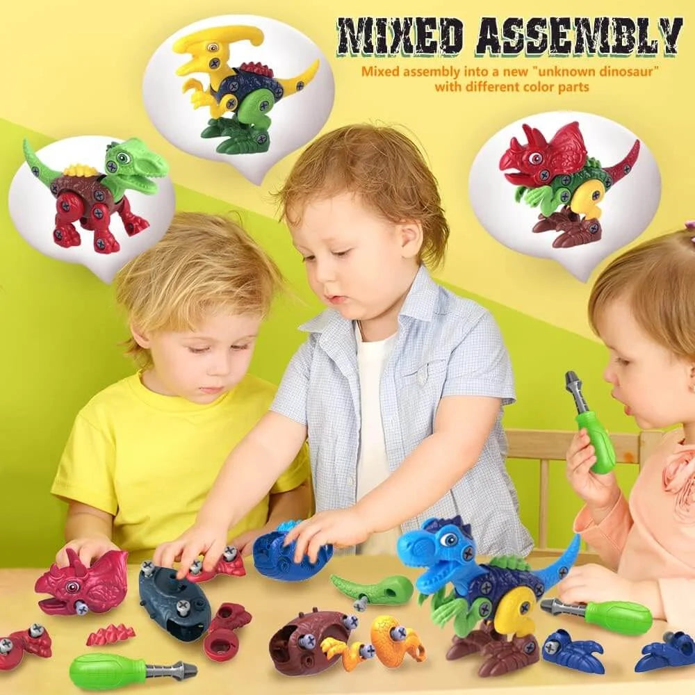 STEM Educational Dinosaur Construction Toy with Electric Drill for Kids