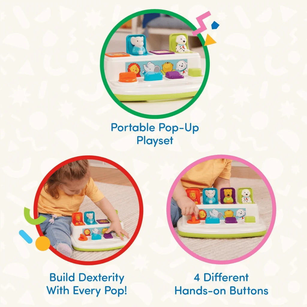 Kids Developmental Toy With Animals, Buttons, Shapes & Colors