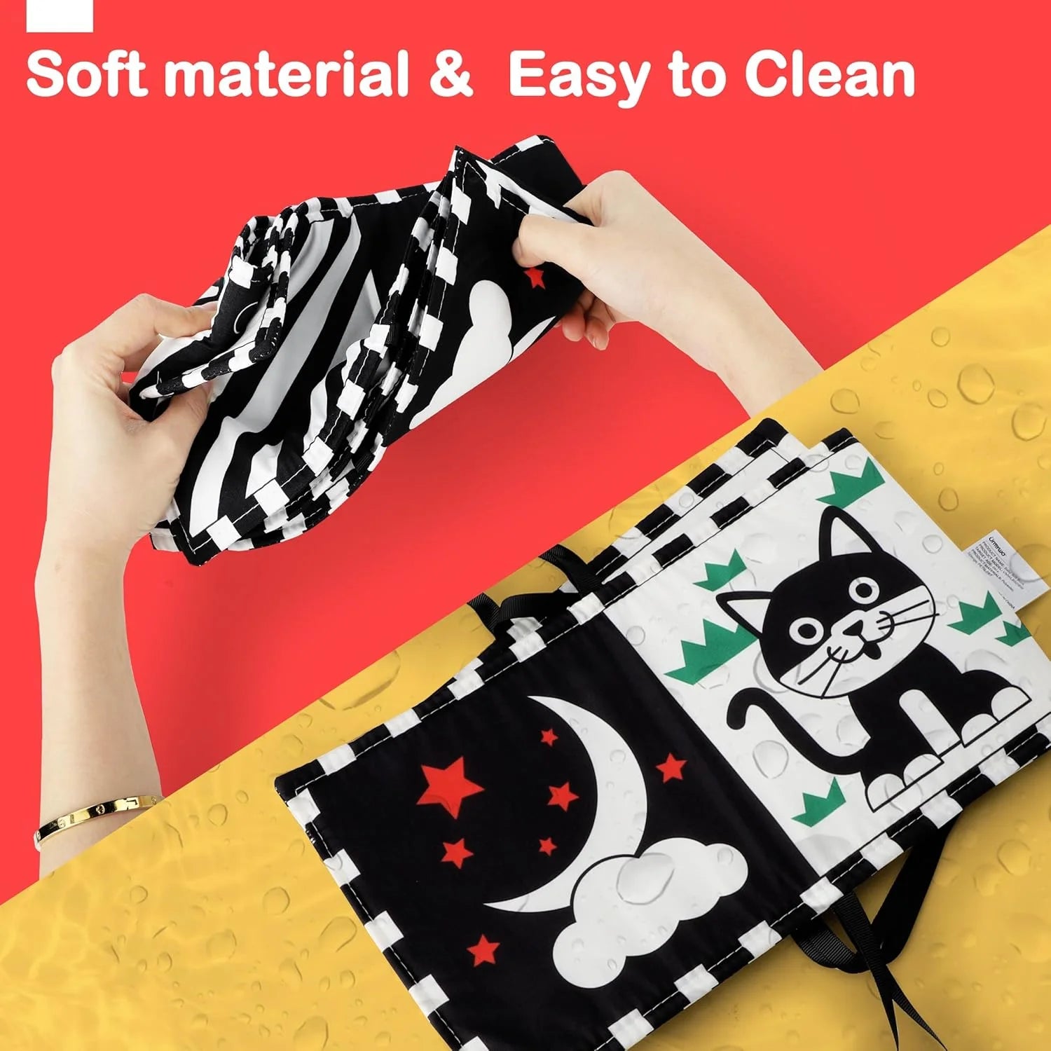 High Contrast Soft Cloth Book for Newborns Baby Vision Development