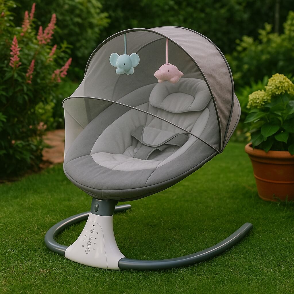 Automatic Electric Swing Cradle for New Born Baby With Music, Timer and Mosquito Net