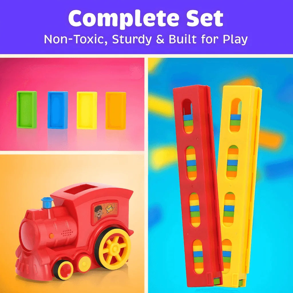 Domino Electric Train For Kids STEM Learning, Motor Skills With Fun Game Play Set