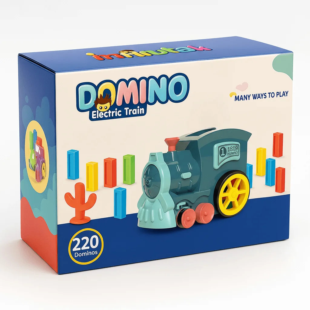 Domino Electric Train For Kids STEM Learning, Motor Skills With Fun Game Play Set
