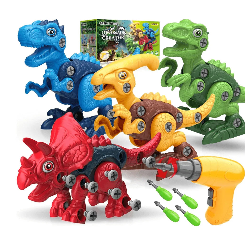 STEM Educational Dinosaur Construction Toy with Electric Drill for Kids